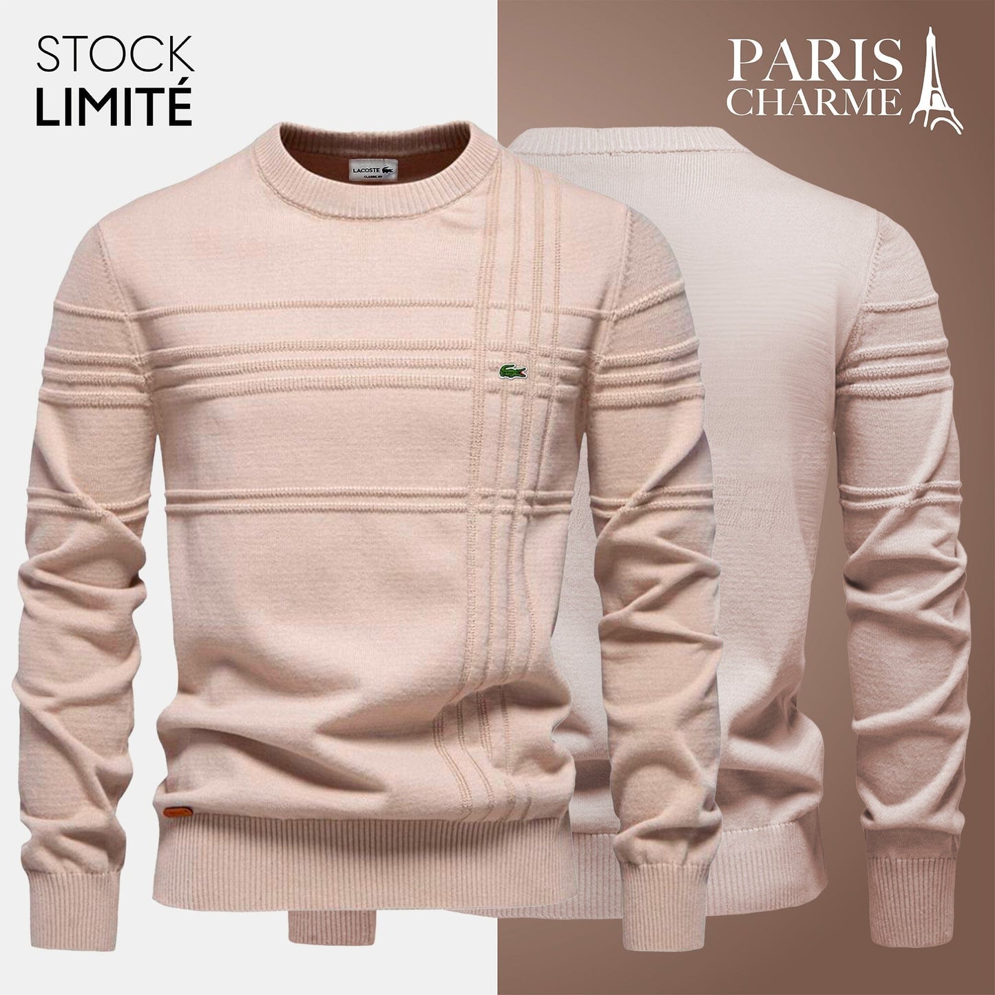 Textured Men's Sweater (CLEARANCE) Parijan Beige S