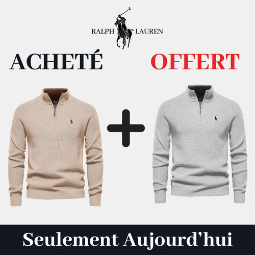 1+1 Zip Neck Sweater (CLEARANCE) Parijan Beige S