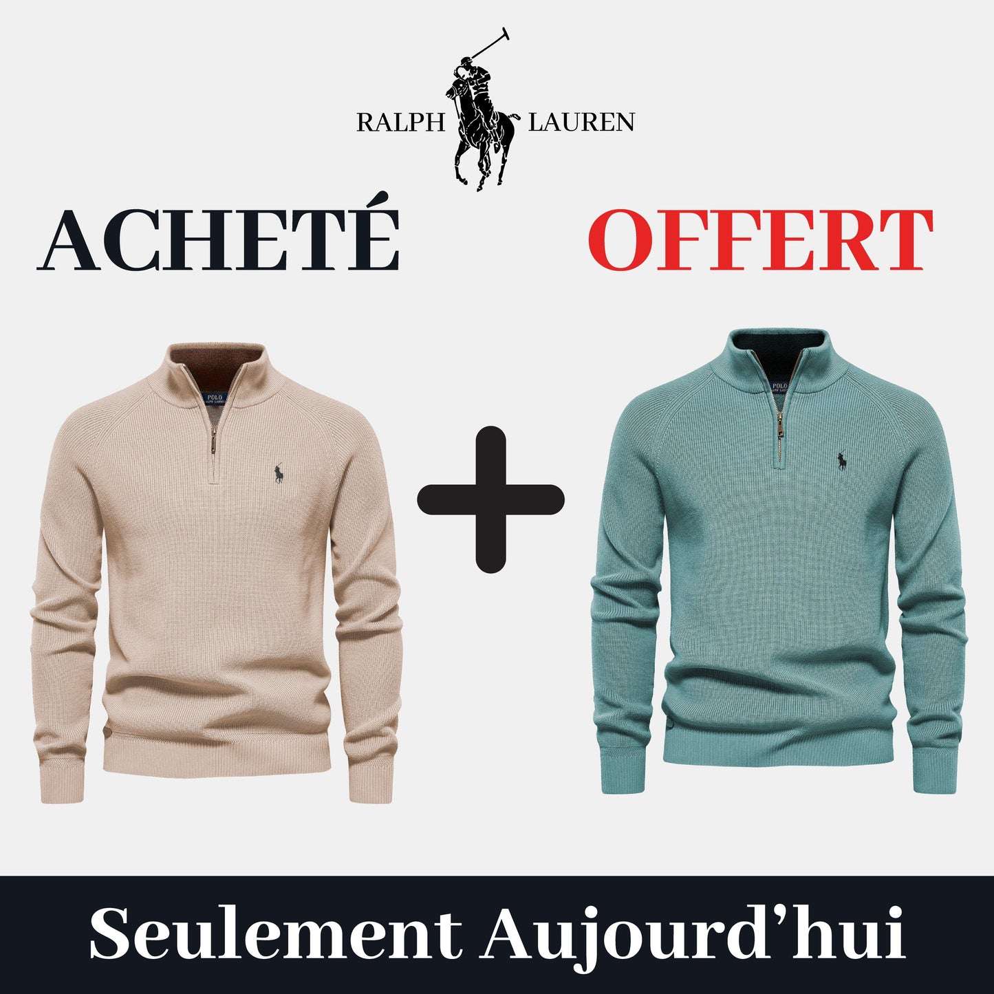 1+1 Zip Neck Sweater (CLEARANCE) Parijan Green S