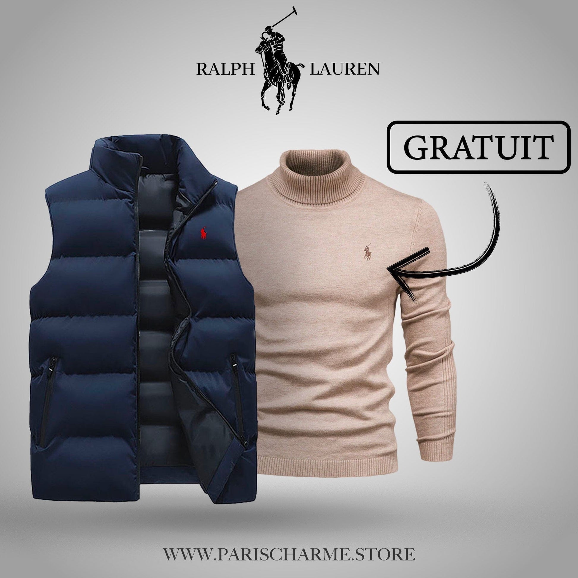 Vest + Free Sweater (CLEARANCE) Parijan Blue Beige M