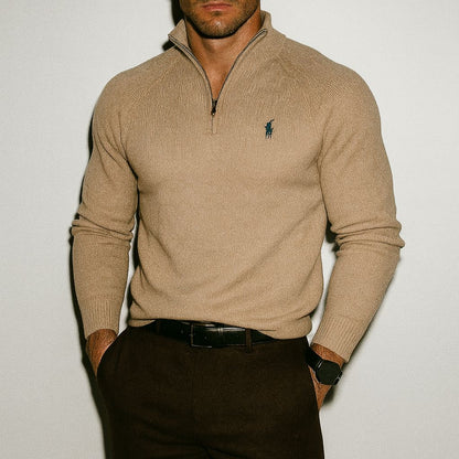 Zipped Collar Sweater + Free Watch Parijan