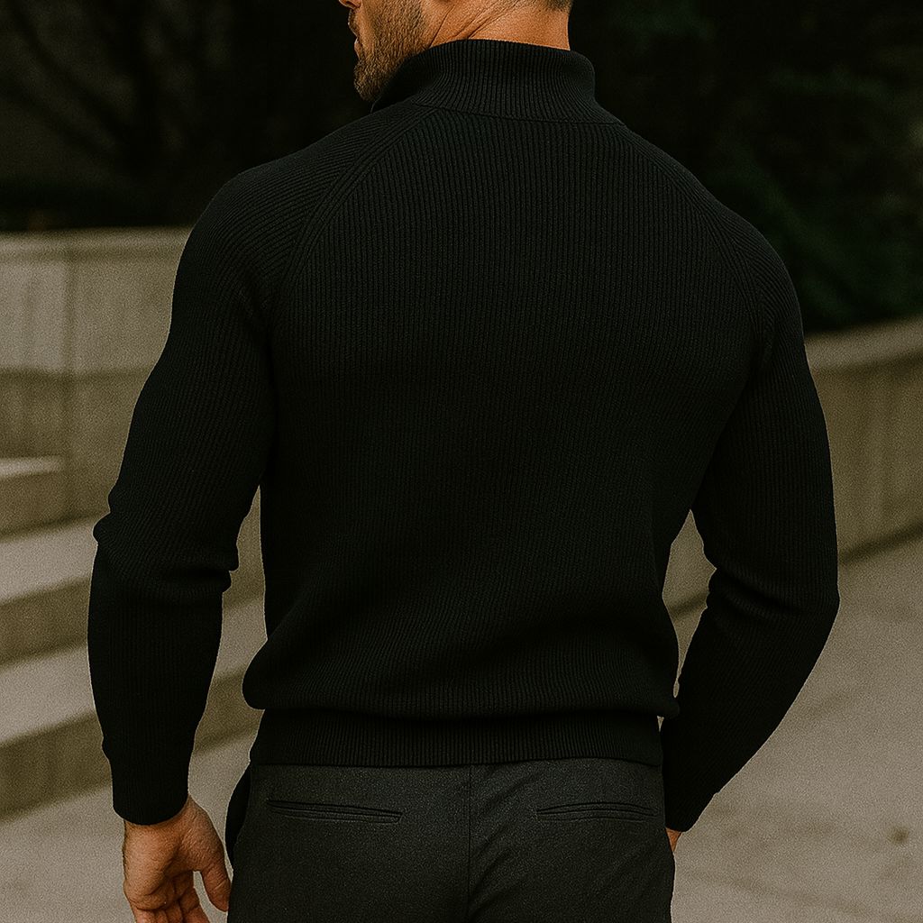 Zipped Collar Sweater + Free Watch Parijan